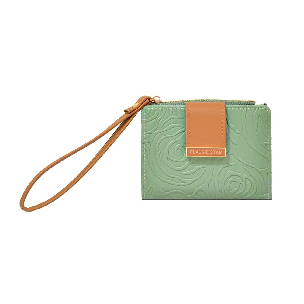 5040 Small Wallet  Rose Texture Credit Card Holder Wallet with Wristlet
